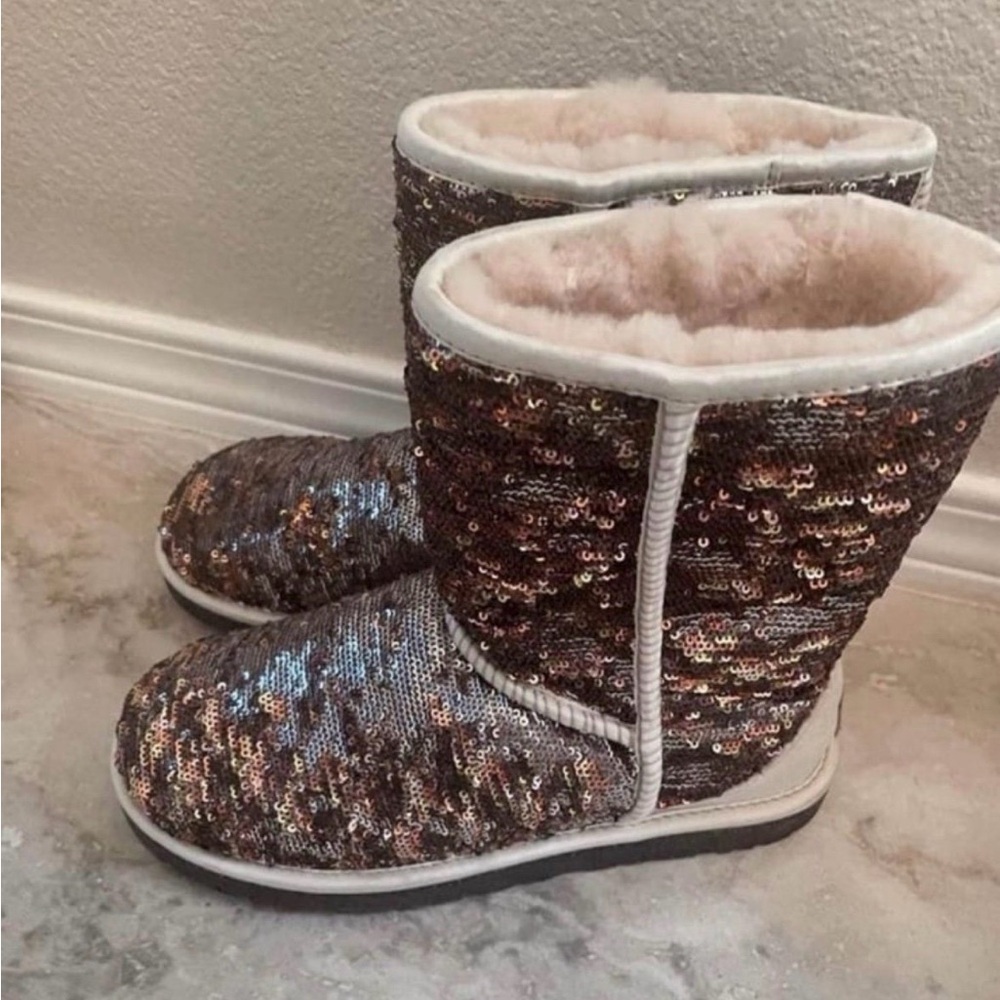Ugg Sequin Fur-Lined Boots
